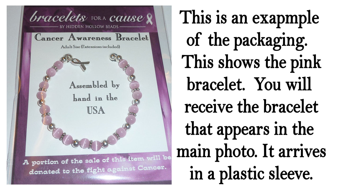 White Pearl (Lung Cancer) Packaged Cancer Awareness Bracelet 6mm