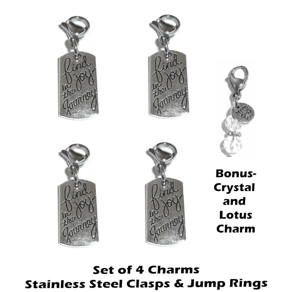 4 Pack Find Joy Clip On Charms - Inspirational Charms Clip On Anywhere