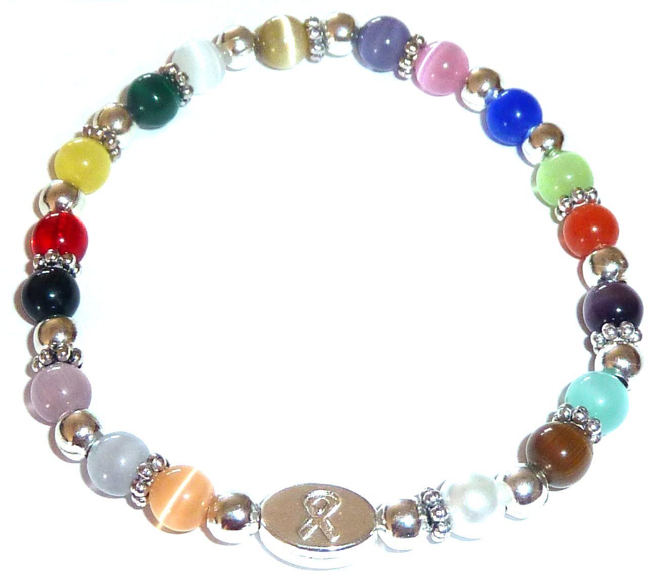 Total Cancer Awareness message bead Bracelet Kit With Stretch cord 6mm, makes 65