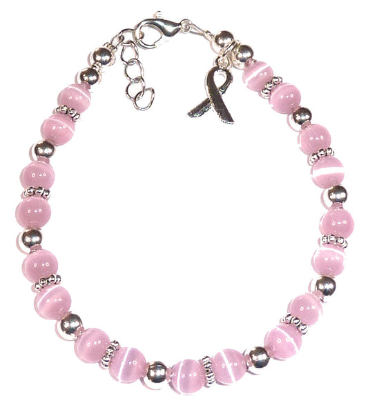 Pink Breast Cancer Awareness Packaged Bracelet - 6mm