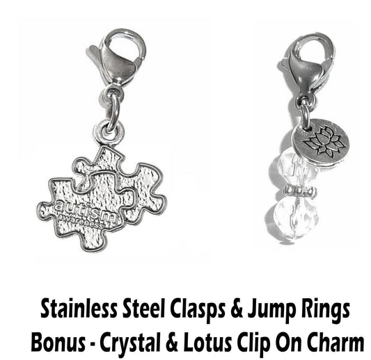 Autism Puzzle Piece Clip On Charms - Whimsical Charms Clip On Anywhere