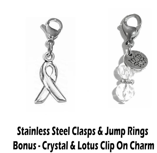Cancer Awareness Clip On Charms - Whimsical Charms Clip On Anywhere