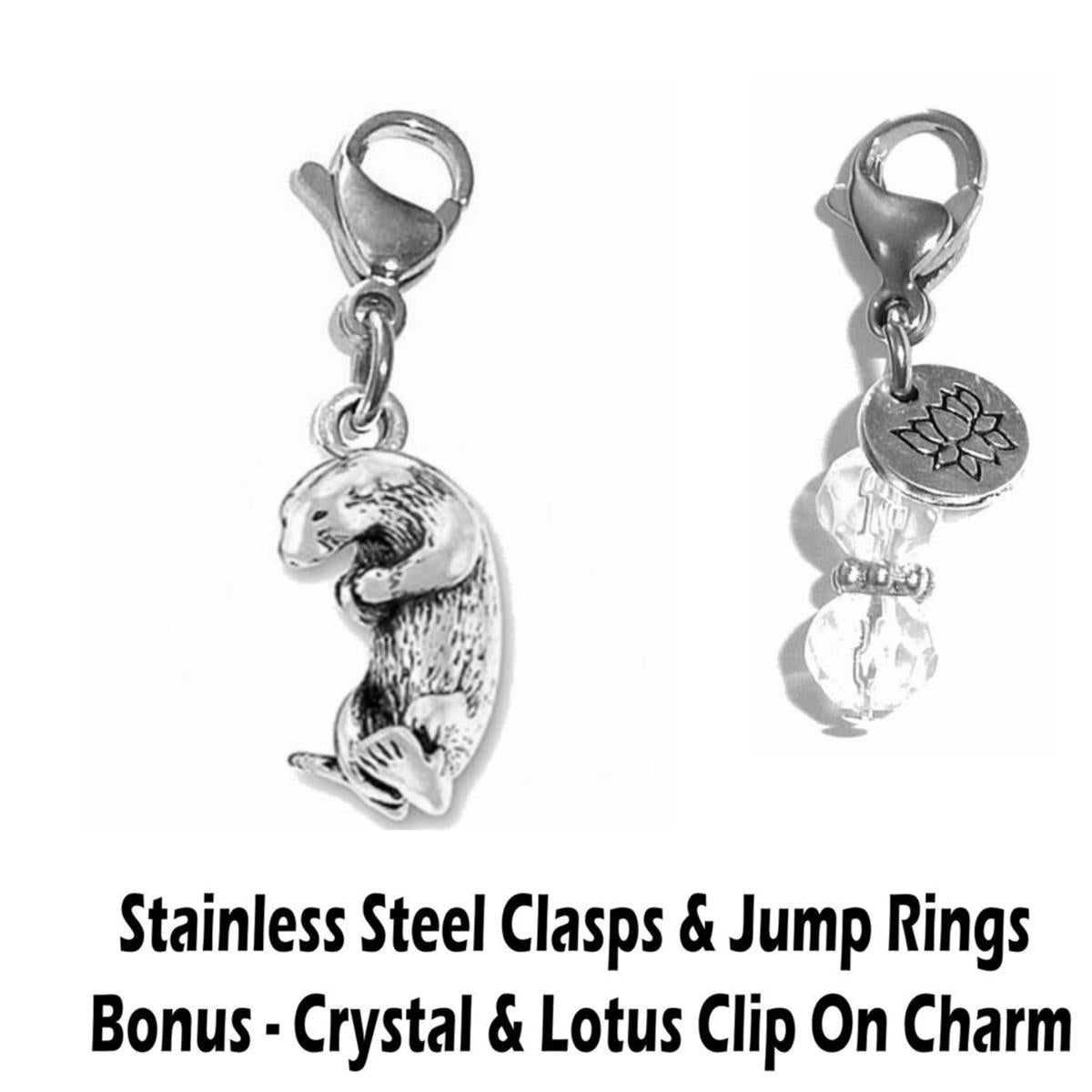 Otter Clip On Charm - Animal Charms Clip On Anywhere