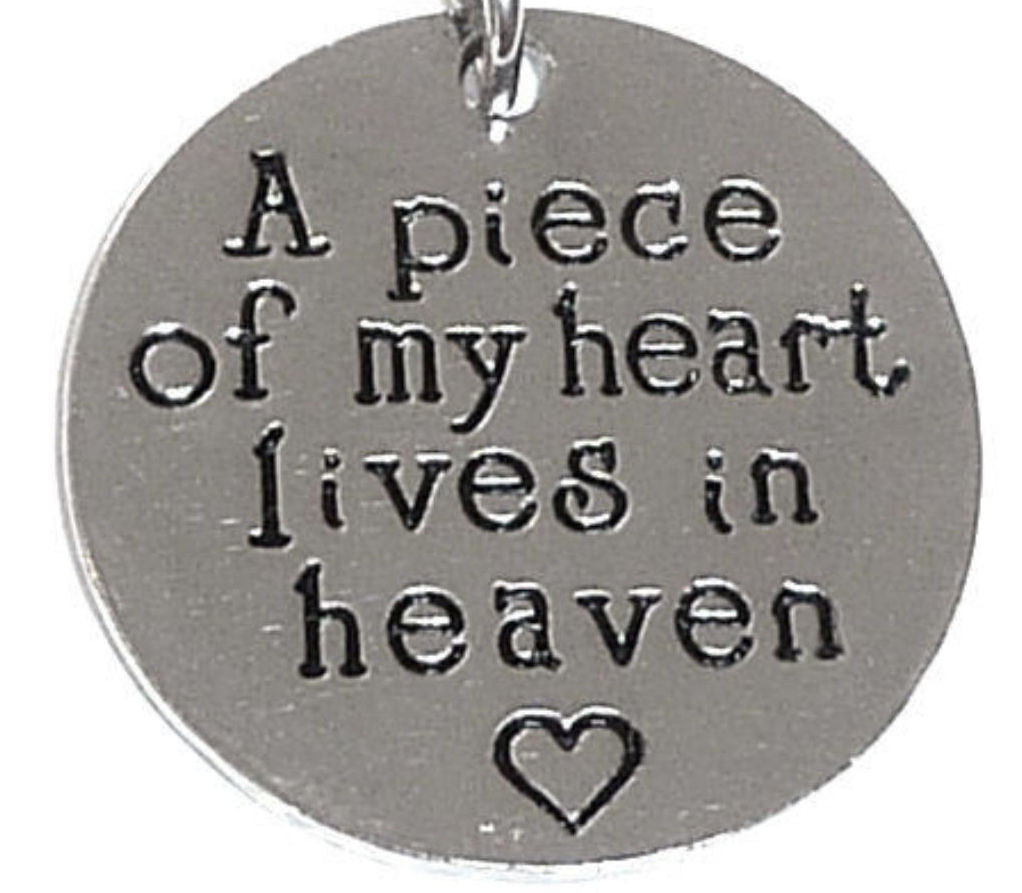Pewter Silver Tone charm - A piece of my heart is in heaven