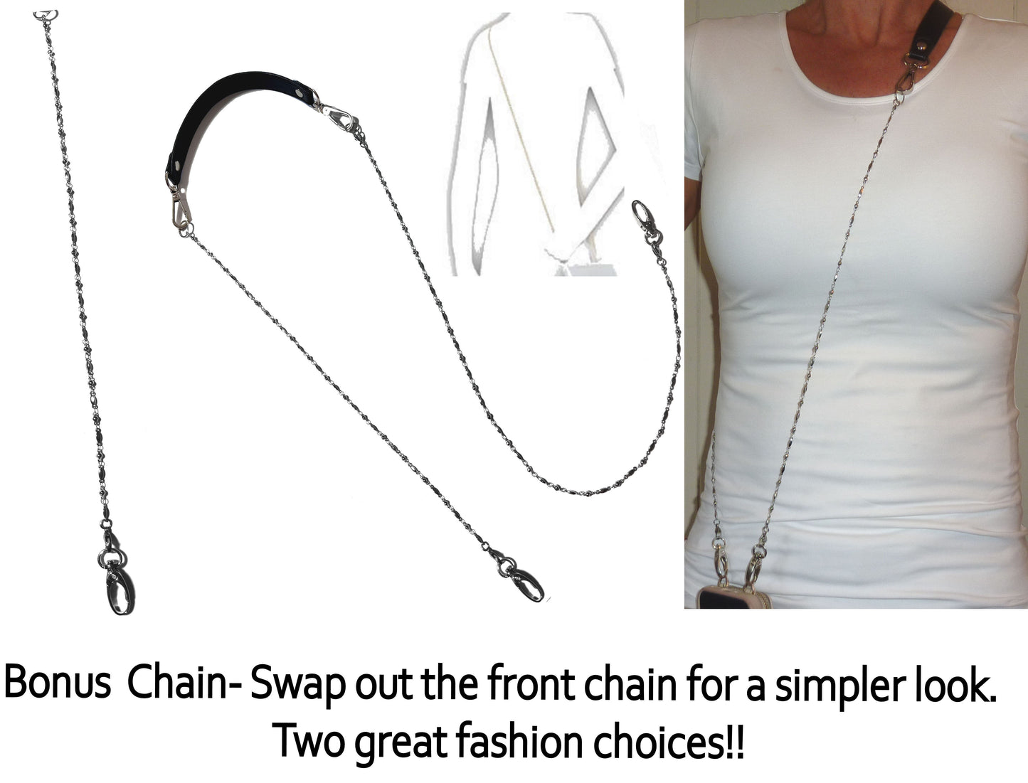 Black Beaded - Women's Crossbody Beaded Adjustable Strap Lightweight Cell Phone Wallet Handbag Purse Fashion Strong 51"