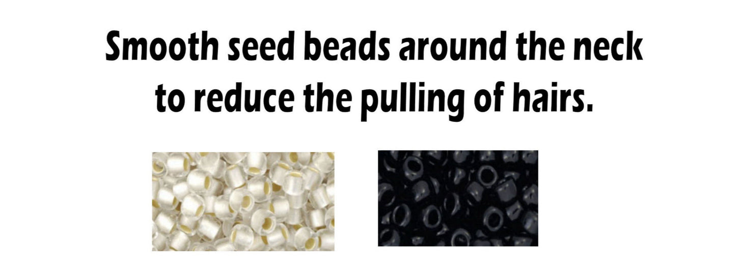 Short White Beaded Breakaway Lanyard, Made in USA Petite Women, ID Holder Badge Card Holder Teacher Keys Keyring Cruise Phone 28-30"