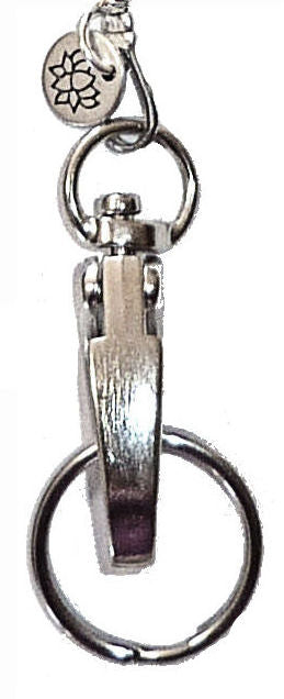 Short Stainless Steel Rings & Crystal Beaded NON - Breakaway Lanyard, Made in USA Petite Women, ID Holder Badge Card Holder Teacher Keys Keyring Cruise Phone 28-30"
