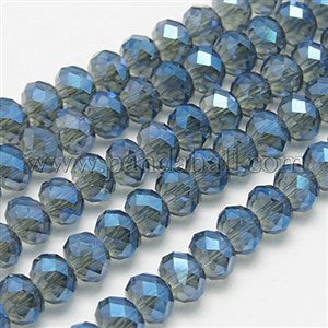 Artistic Beads 8x6mm Abacus Beads - Blue - 1 strand 68 beads