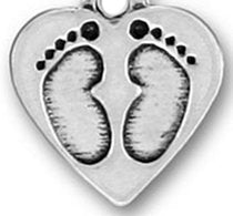 Pewter Silver Tone charm - Baby Feet