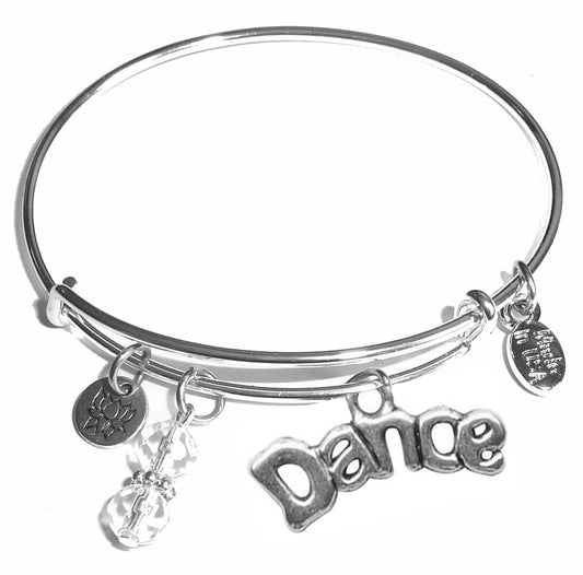 Dance- Message Bangle Bracelet - Expandable Wire Bracelet– Comes in a gift box
