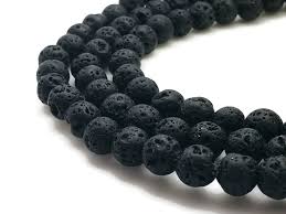 Natural Black Lava Round Bead Strands, Size: about 8mm in diameter, hole: 1mm; about 48pcs/strand, 15.7".