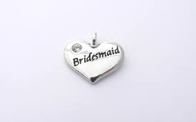Pewter Silver Tone Message Charm - Bridesmaid