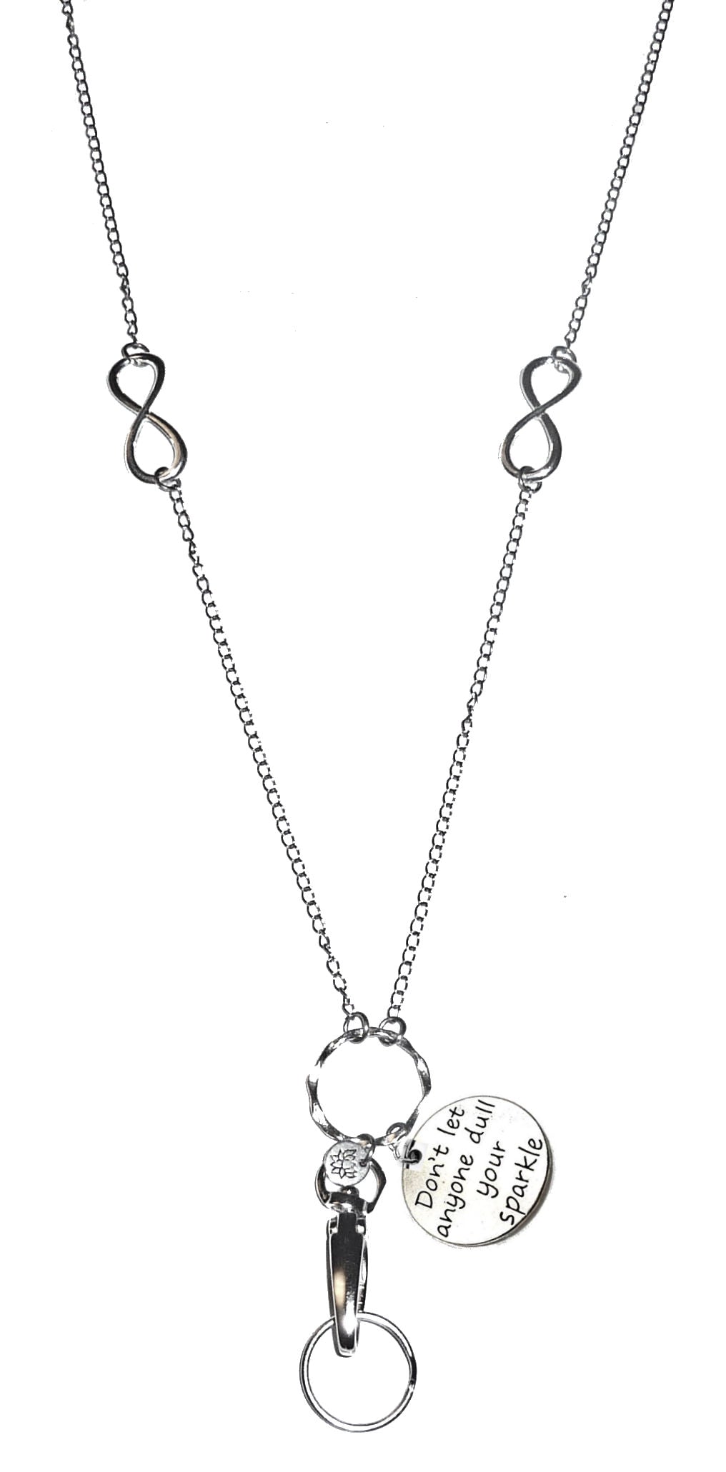 Don't Let Any One Dull Your Sparkle - Charm Lanyard Stainless Steel Fashion Women's Lanyard 34" With Lobster Clasp