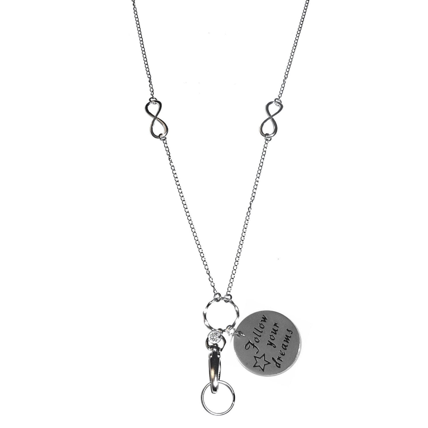 Follow Your Dreams - Charm Lanyard Stainless Steel Fashion Women's Lanyard 34" With Lobster Clasp
