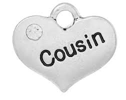 Pewter Silver Tone charm - Cousin