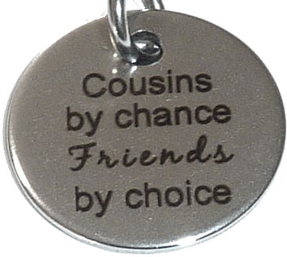 Pewter Silver Tone charm - Cousins By Chance Friends By Choice