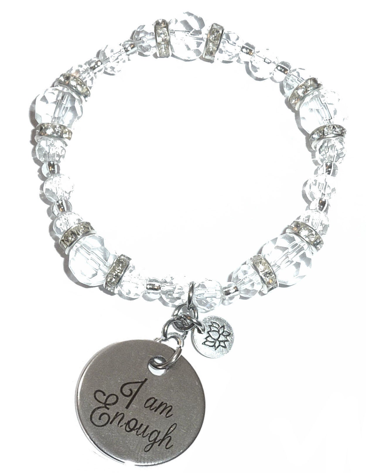 I Am Enough Charm Bracelet - Crystal Stretch
