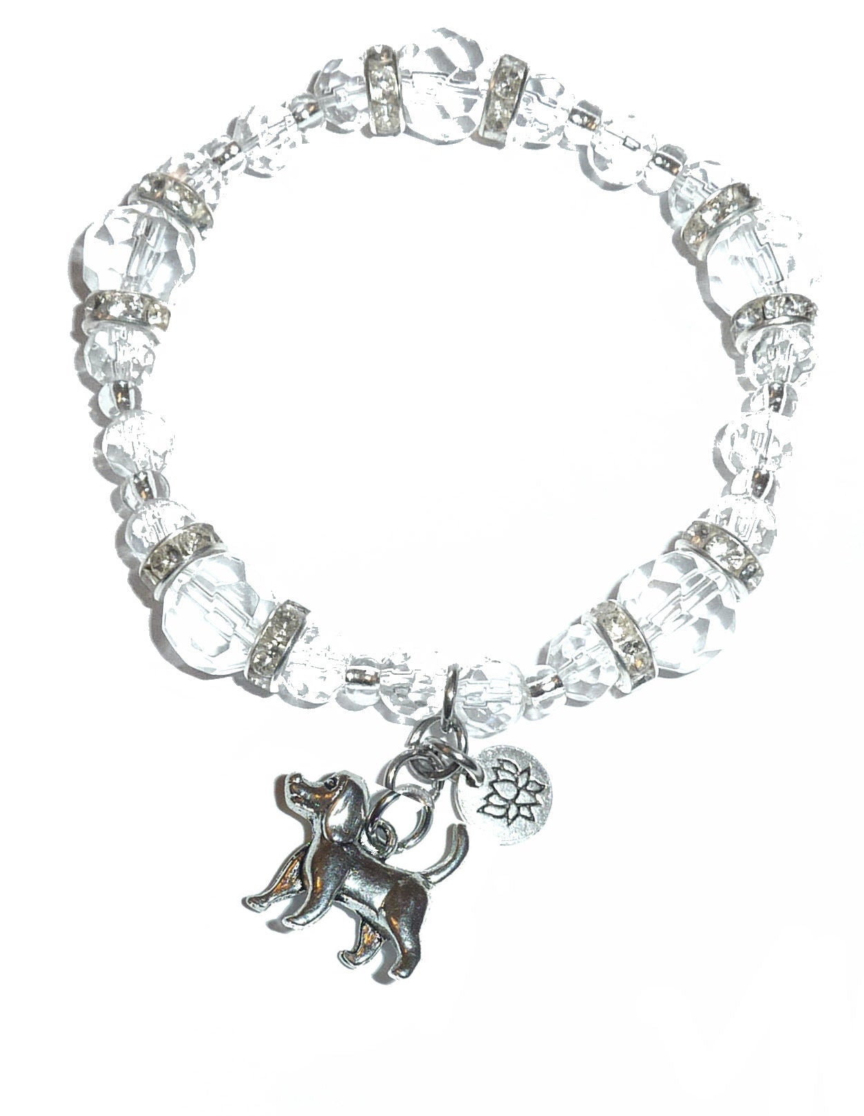 Dog Charm Bracelet - Crystal Stretch