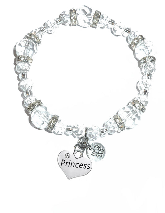 Princess Charm Bracelet - Crystal Stretch