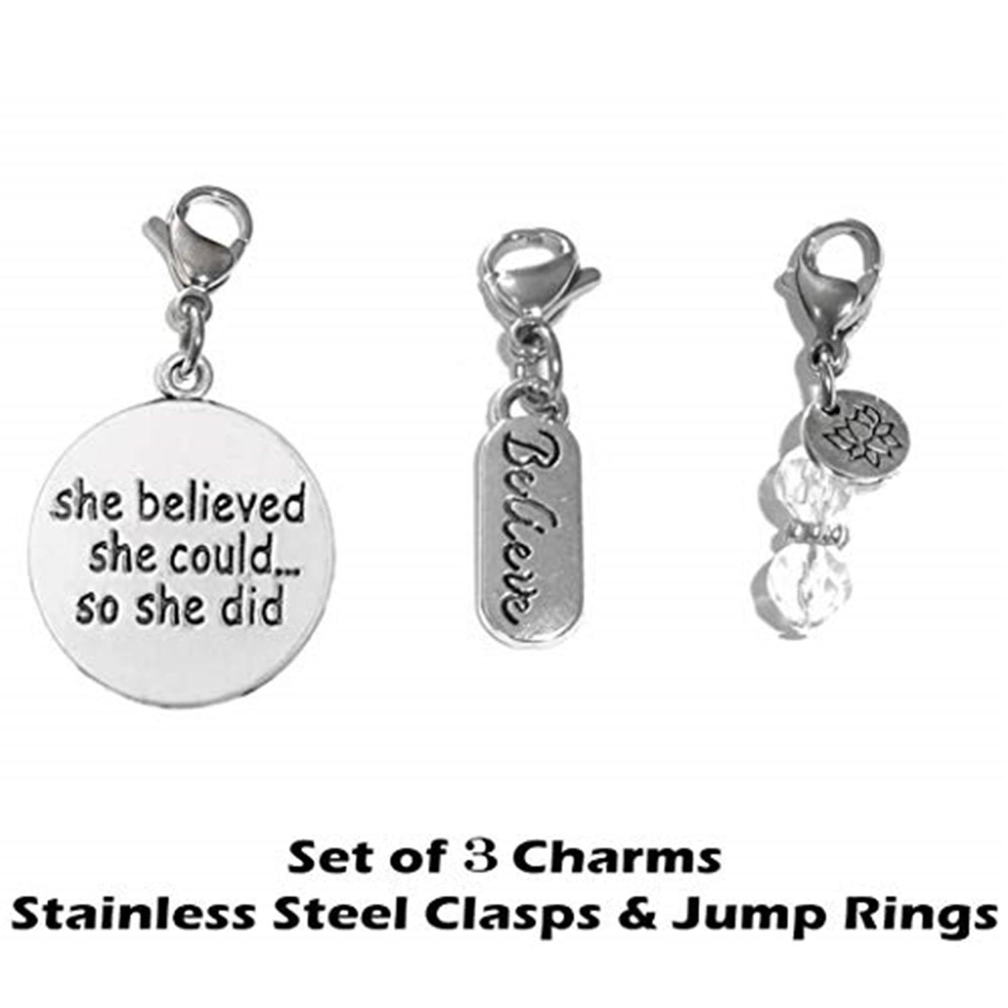 She Believed - Custom Charm Bracelet Set