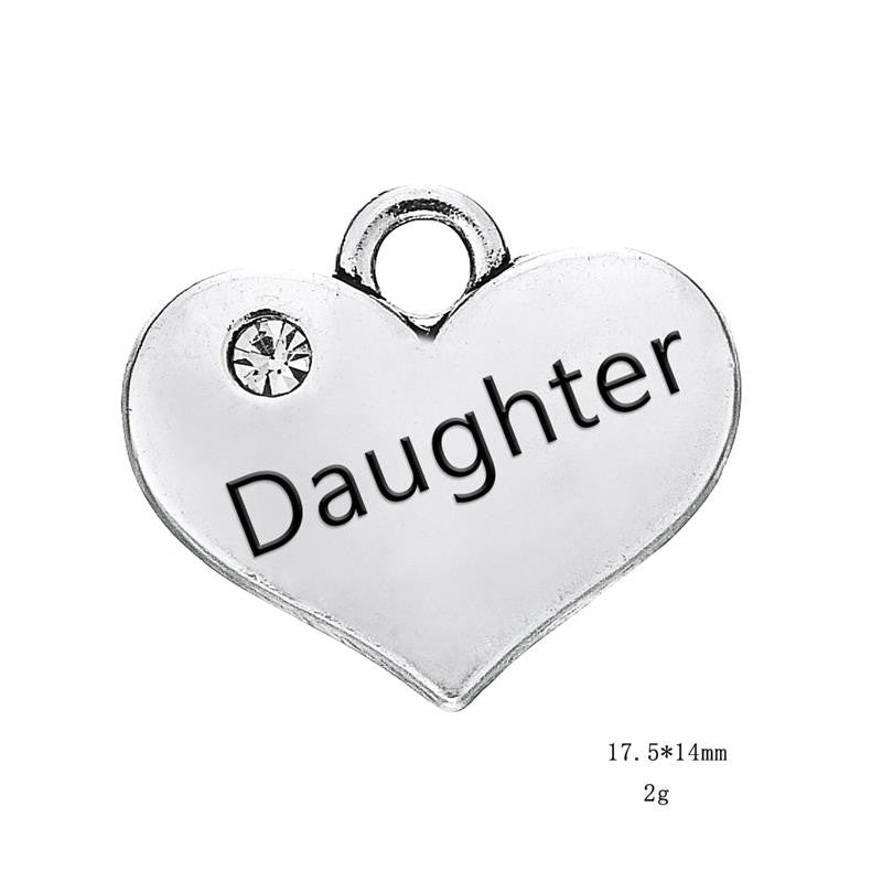 Pewter Silver Tone Message Charm - Daughter