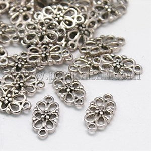 Delicate Shape Connector, Tibetan style silver plated, 10 per pack