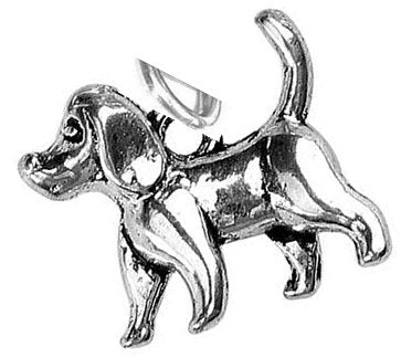 Pewter Silver Tone Message Charm - Dog Charm