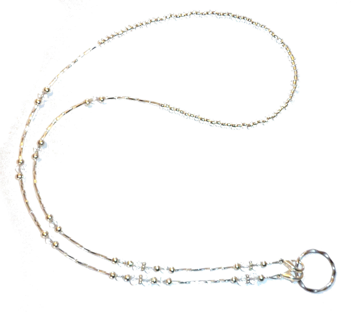 Eyeglass Holder 28" strung on 19 strand wire, Eyeglass chain, leash - Crystal