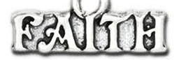 Pewter Silver Tone Message Charm - Faith