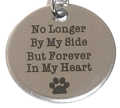 Pewter Silver Tone charm - No longer by my side, but forever in my heart