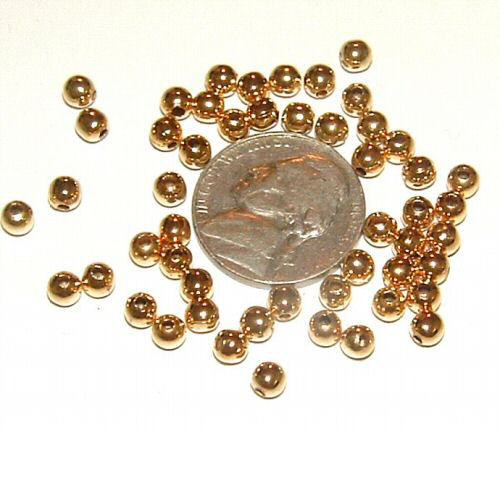 3mm Gold Plated Beads Gold 1,000