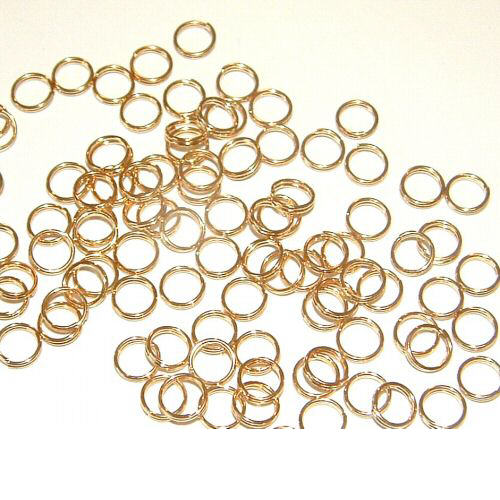 6mm Gold Plated Split Rings Pack of 100