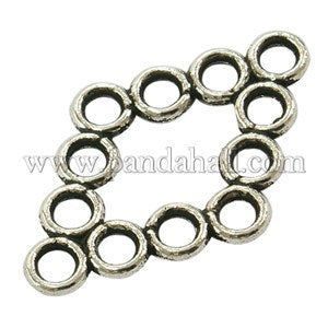 Holes Shape Connector, Tibetan style silver plated, 10 per pack