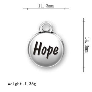 Pewter Silver Tone Message Charm - Hope