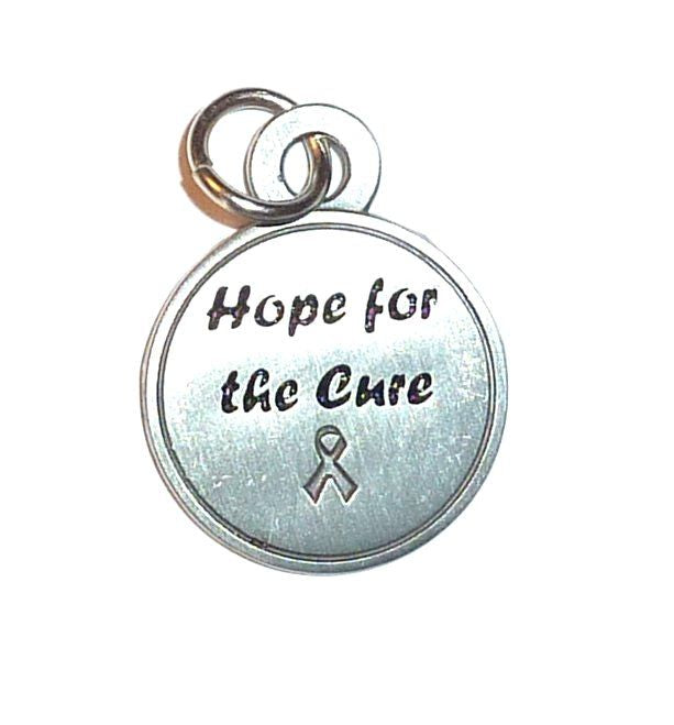 Hope for the cure Cancer awareness 3/4" Charm Antiqued Silver Plated with Jump ring