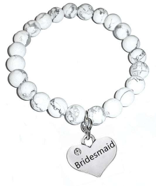 Bridesmaid Howlite Bracelet - Bridesmaid Gift