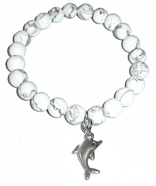 Dolphin Howlite Bracelet - Dolphin Lovers Bracelet