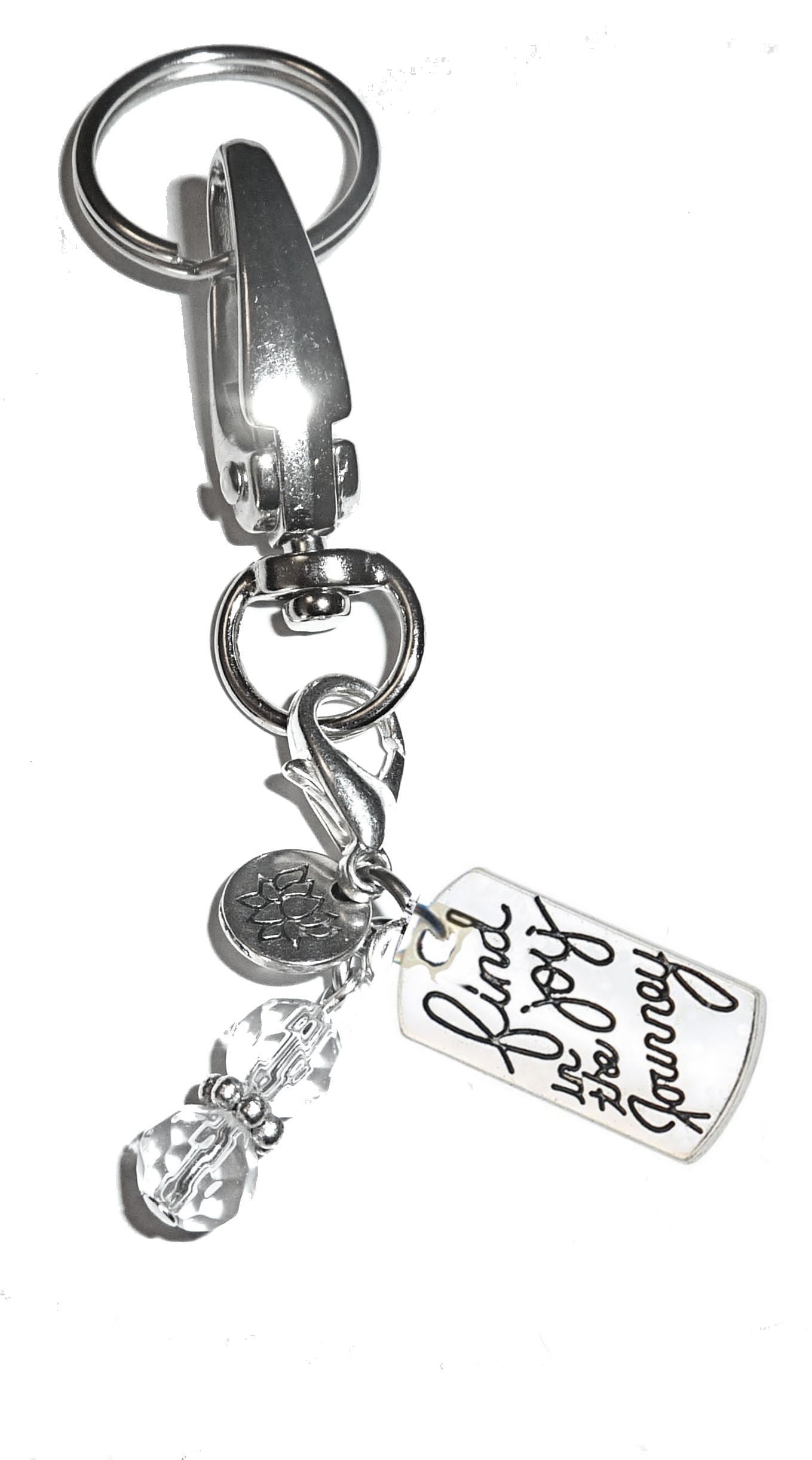 (Find Joy) Charm Key Chain Ring, Women's Purse or Necklace Charm, Comes in a Gift Box!