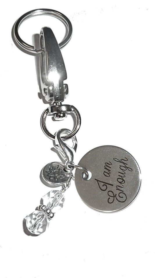 I am Enough - Charm Key Chain Ring, Women's Purse or Necklace Charm, Comes in a Gift Box!