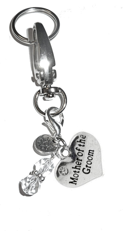 Mother of Groom - Charm Key Chain Ring, Women's Purse or Necklace Charm, Comes in a Gift Box!