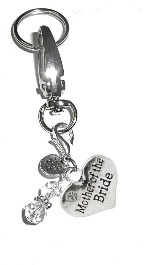 Mother of Bride - Charm Key Chain Ring, Women's Purse or Necklace Charm, Comes in a Gift Box!