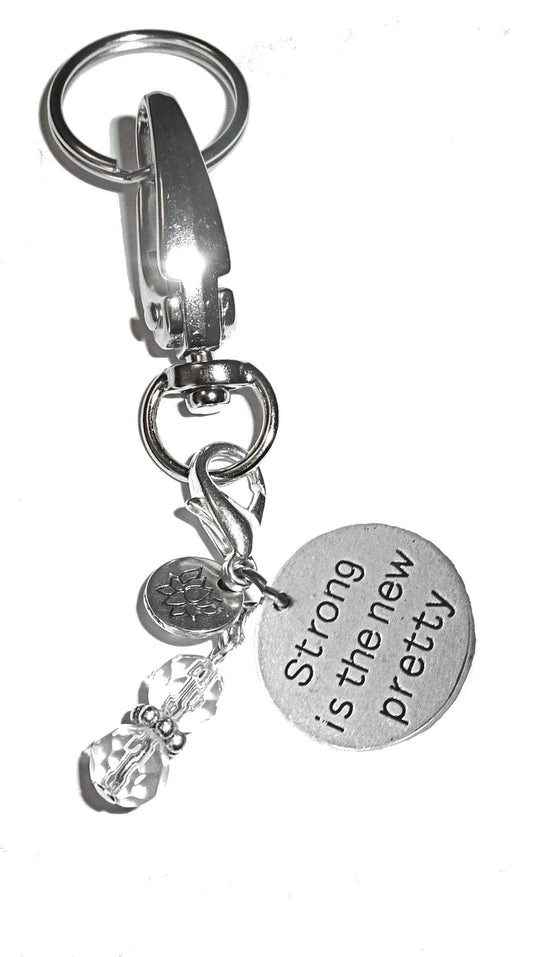 Strong Is The New Pretty Keychain Charm - Women's Purse or Necklace Charm - Comes in a Gift Box!