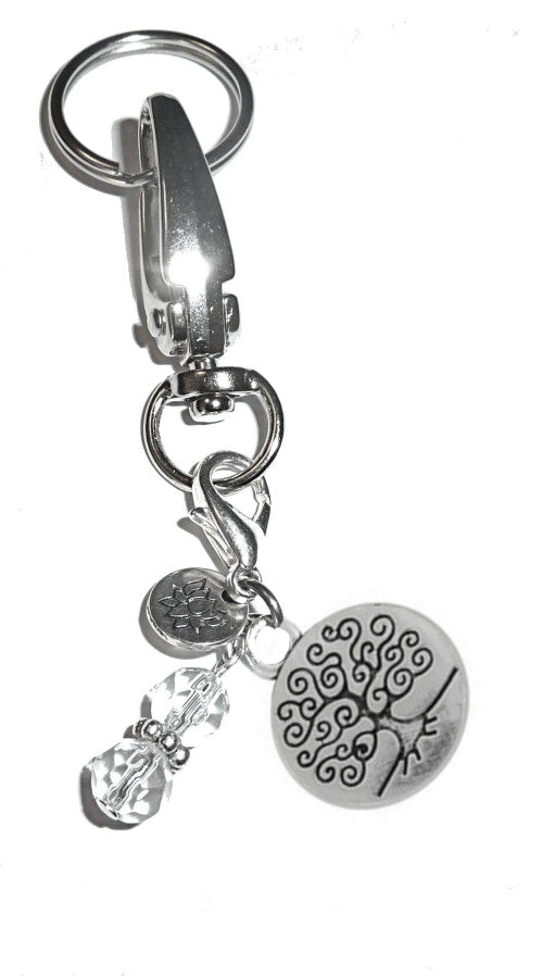 (Tree of Life) Charm Key Chain Ring, Women's Purse or Necklace Charm, Comes in a Gift Box!