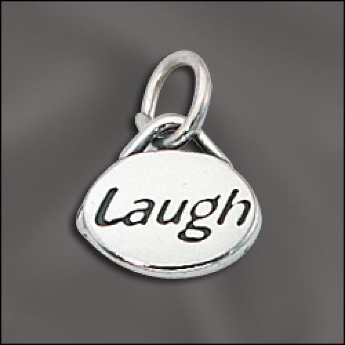 LAUGH Message Charm .925 Sterling Silver