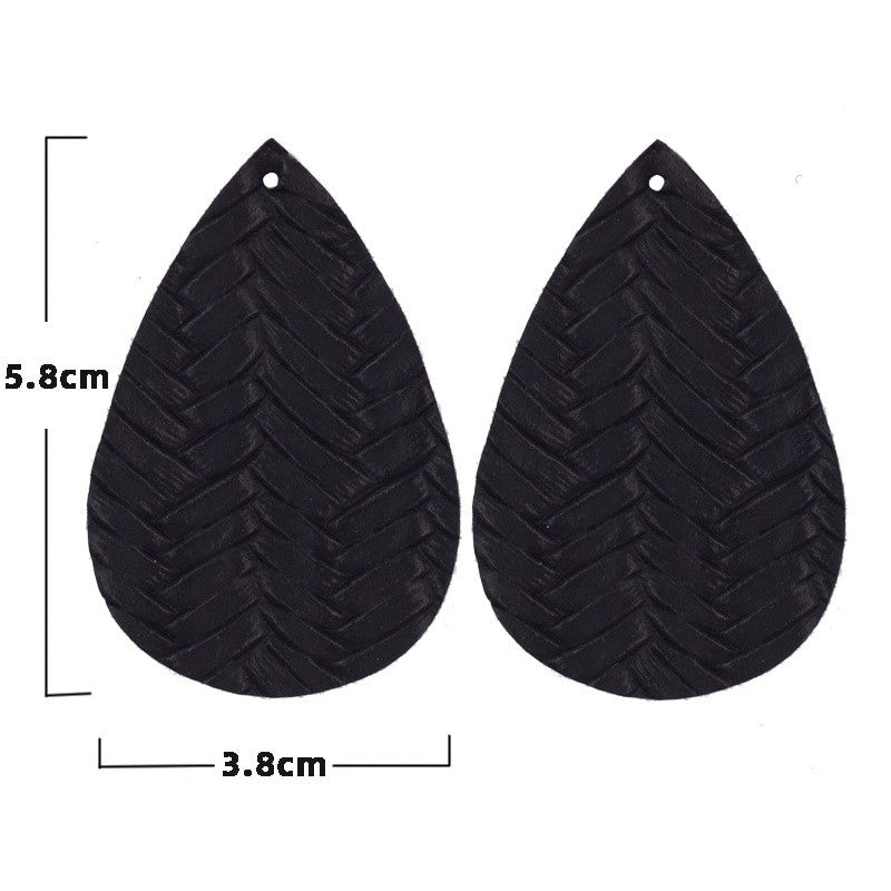 Leather Teardrop -Black - Pack of 10