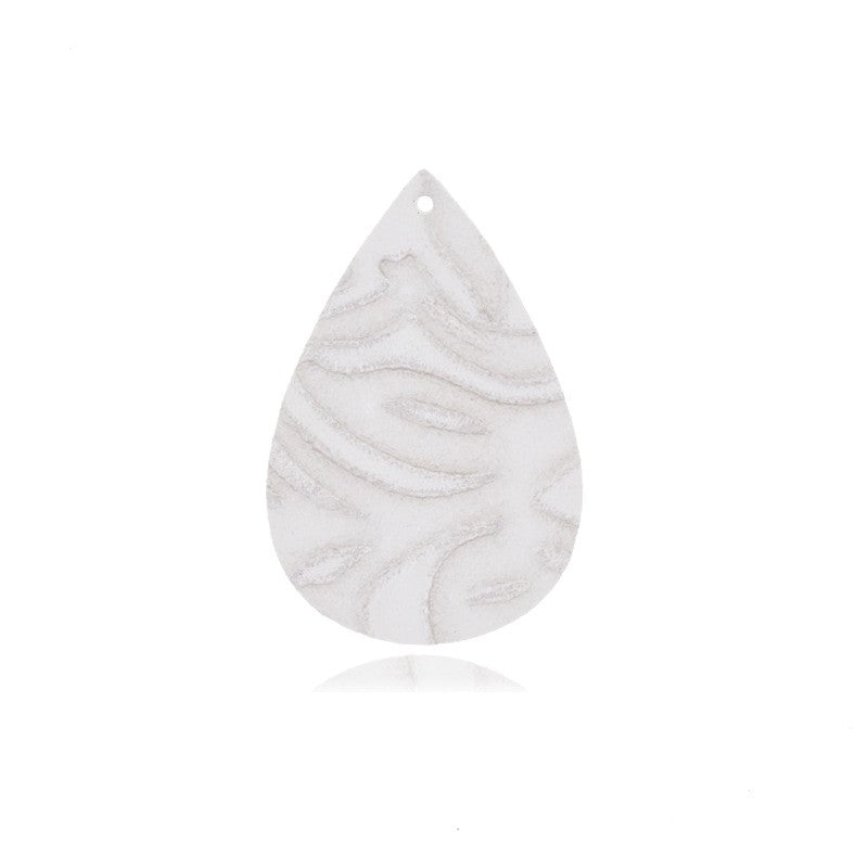 Leather Teardrop -White - Pack of 10