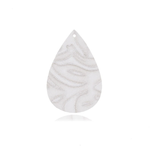 Leather Teardrop -White - Pack of 10