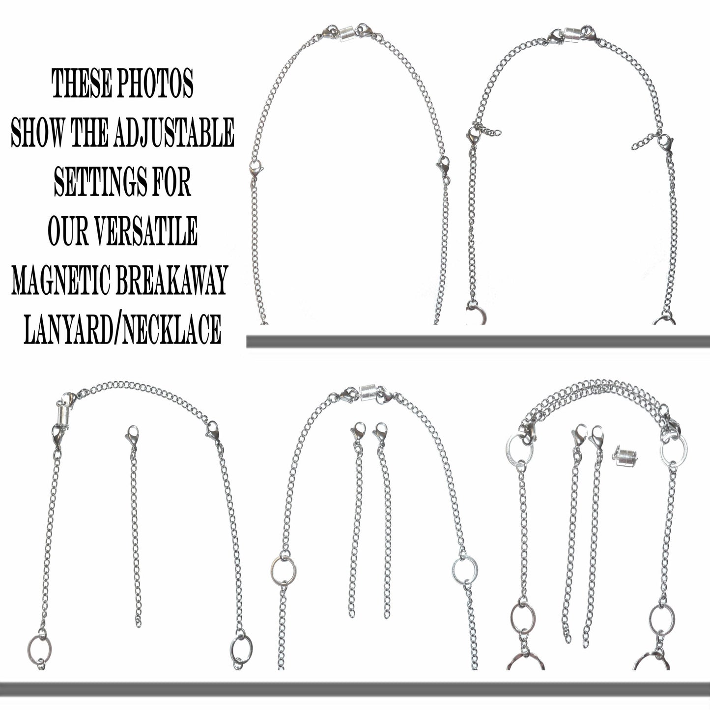 Looks Like Jewelry! Women's Fashion Necklace Lanyard, Adjustable from 24" to 36" - Magnetic Breakaway Style