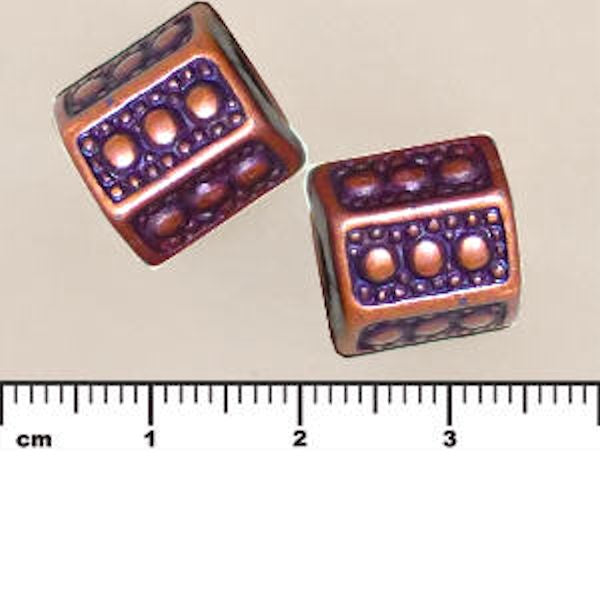 (MP205) Metalized Plastic Beads - Hex Tube 12x11mm