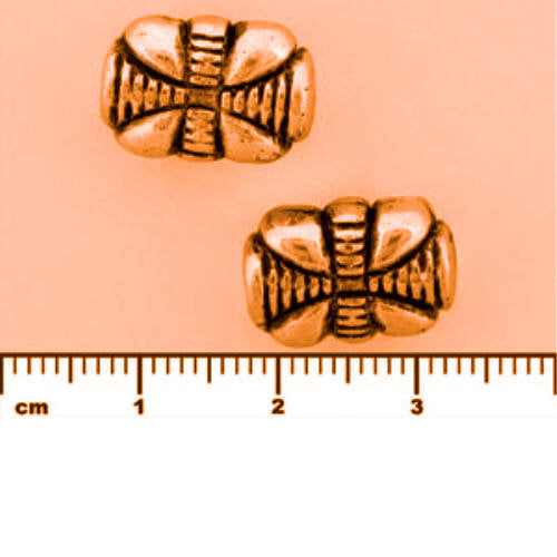 (MP G71) Metalized Plastic Beads - Patterned Rectangle 15x10mm GOLD